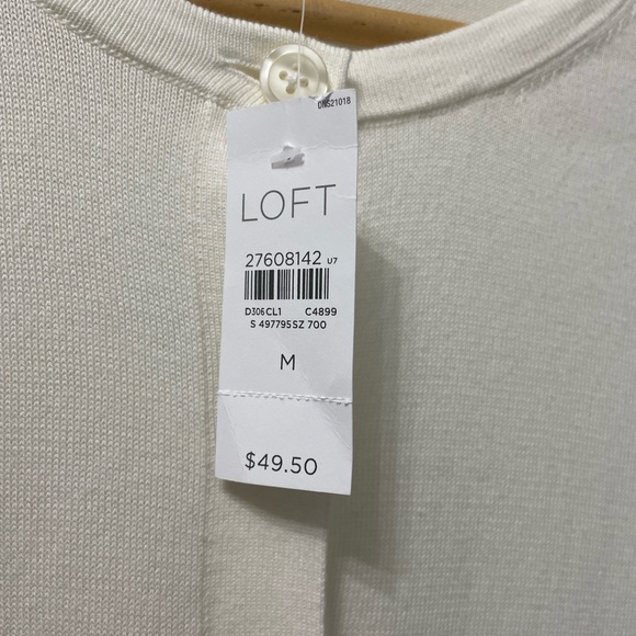 NWT Loft Button Up Women’s Cardigan Cream Ivory Colour Size Medium Capsule Piece - Picture 5 of 9